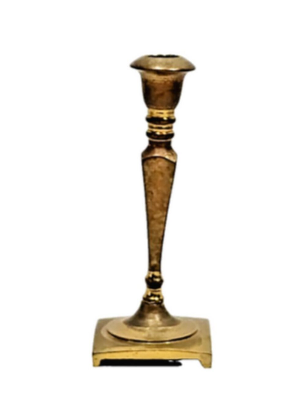 Antique Small Brass Miniature Candlestick Candle Holder 3 1/2" x 1.25" RARE